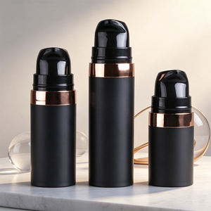 Flacon distributeur sans air givré noir en PP avec fermeture à pression 5ML/10ML/15ML pour fond de teint et produits de soin - Product Image 6
