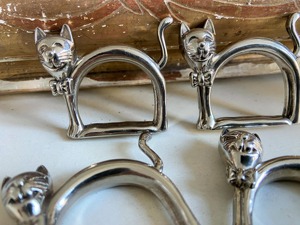 Cute <b>Cat</b> Shape Silver Finished Napkin <b>Ring</b> Ideal For Dining Table Decor And Stylish Table Setting Presentation From India - Product Image 4
