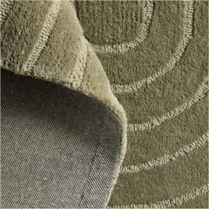 พรมขนสัตว์ทอมือคุณภาพสูงทันสมัย ดีไซน์เรขาคณิต เป็นมิตรกับสิ่งแวดล้อม สำหรับห้องนั่งเล่น ซักได้ แบบขนตัดเป็นวง - Product Image 4