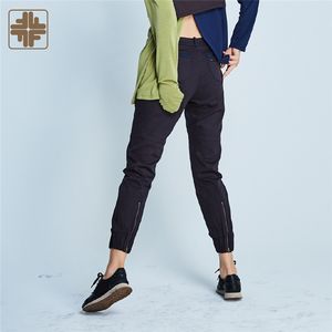 Pantalon de jogging sport décontracté pour femme, taille mi-haute, devant plat, respirant, bleu foncé, OEM ODM - Product Image 2