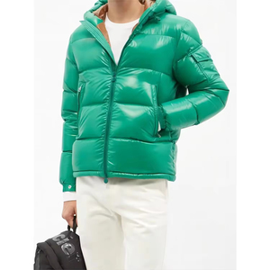 Blouson universitaire d'hiver pour homme, personnalisé, en nylon toile mate, avec capuche, coupe ample et structurée, style techwear esthétique, en matière synthétique durable, longueur standard - Product Image 1