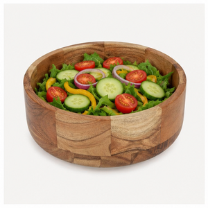 Grand saladier artisanal en bois d'acacia de qualité supérieure, écologique et naturel, pour la décoration de la table de cuisine - Product Image 6