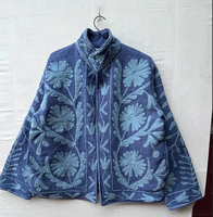 Chaqueta Bomber de Invierno para Mujer, Tejida, Transpirable, Acolchada, de Alta Calidad, con Bordado Floral, Forro de Nailon, Algodón y Lino