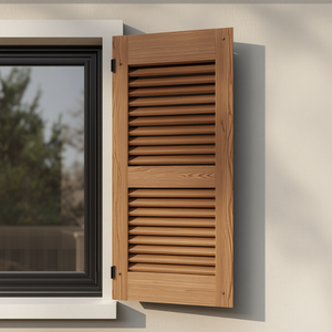 Premium Hardwood <b>Shutter</b> Door Slabs Stylish Wooden Louver Doors for Interior Furniture and Home Decoration - Product Image 1