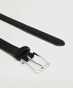 Cinturón Casual de Cuero Genuino, Color Sólido, Hebilla Rectangular Plateada, Accesorio de Moda para Hombre - Product Image 6