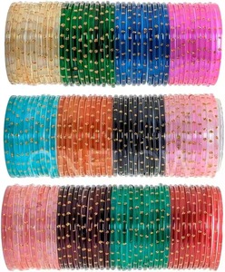 Wholesale Price Silver Tone Kashimiri Glass <b>Bangle</b> <b>Charm</b> Pearl Wedding Trendy Traditional Jingle Style <b>Bangles</b> Stack - Product Image 4