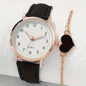 New Factory wholesale leather simple and fashionable ladies' watches with digital <b>display</b> alloy kid student girls' quartz wrist - Product Image 2