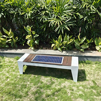 Banc solaire KNT au design moderne avec port de charge, étanche, en fibre de verre rectangulaire de 3-5 mm d'épaisseur, pour l'extérieur, les jardins domestiques et les centres commerciaux 1
