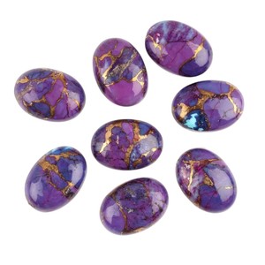 Cabujón de Piedra Preciosa Suelta de Turquesa Cobre Púrpura Natural de Alta Calidad, Forma Ovalada Lisa, para Fabricación de Joyas, Venta Caliente, Tercera Parte - Product Image 1