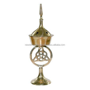 Triquetra-Quemador de carbón de incienso de latón, quemador para manchas - Product Image 1