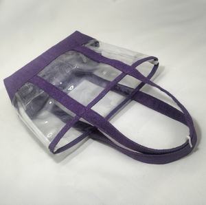 Bolsa de PVC con Asa y Base de Yute, Bolsa de Yute Promocional Transparente para Cosméticos, para Regalos y Compras - Product Image 6