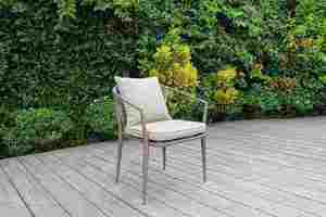 6 Seater Rope Garden <b>Dining</b> Set Rustic Outdoor Furniture Weather Resistant Patio <b>Table</b> and Chairs Set - Product Image 5