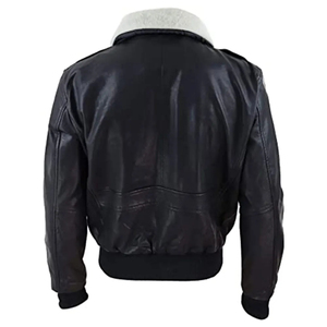 Chaqueta de Cuero Negra Vintage Personalizada para Hombre con Cuello de Sherpa, Abrigo Grueso para Invierno - Product Image 1