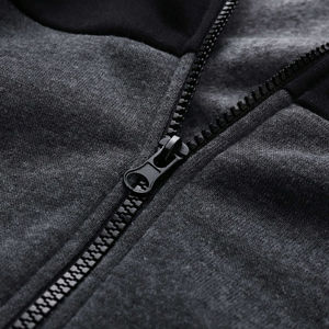 Men's Color Block Hooded <b>Zip</b>-Up Sweatshirt with Side <b>Pockets</b> and Matching <b>Joggers</b> Casual Tracksuit Set Autumn Wear - Product Image 5