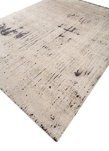 Tapis de chambre Jaipur Rugs AKWS-1480 fait main en laine et soie, design moderne et luxueux, à poils ras, rectangulaire, blanc - Product Image 3