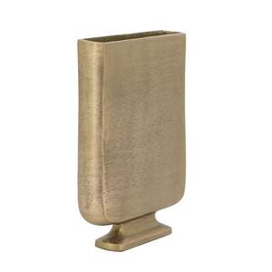 Vase rectangulaire moderne en métal doré antique brossé, vase à fleurs plat pour décoration de maison de luxe et centres de table de mariage, style nordique - Product Image 1