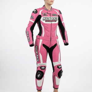 Traje de Motocicleta de Cuero Genuino para Mujer, Ajuste Personalizado, Equipamiento de Carreras - Product Image 3