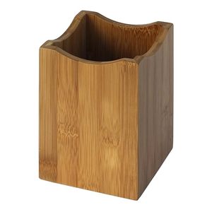 Natural Wooden Pencil Holder Organizer with Curved Open Top <b>Rustic</b> <b>Wood</b> <b>Desk</b> Storage Box for Pens Pencils Makeup Brushes Holder - Product Image 1