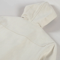 Veste parka en laine mélangée blanc cassé pour homme, manteau d'hiver chaud avec capuche et boutons-pression, épais manteau d'extérieur