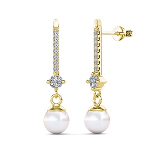 Bijoux de mariée de mariage Boucles <span class=keywords><strong>d</strong></span>'oreilles pendantes en perles ornées de perles <span class=keywords><strong>Swarovski</strong></span> Daisini Boucles <span class=keywords><strong>d</strong></span>'oreilles en argent sterling 925 - Product Image 5