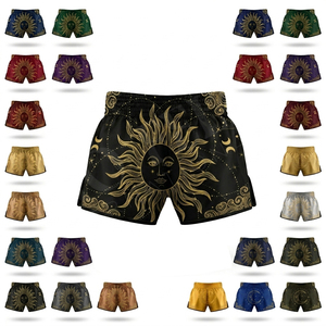 Shorts de Muay Thai pour hommes, design brodé personnalisé, satin polyester 300 GSM, décontractés, sport, combat, karaté, BJJ, Muay Thai - Product Image 1