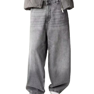 Custom Men's Loose Fit Straight-Leg Stonewashed Denim Jeans Full-Length Baggy Vintage Style Breathable for Summer Autumn <b>Old</b> - Product Image 1
