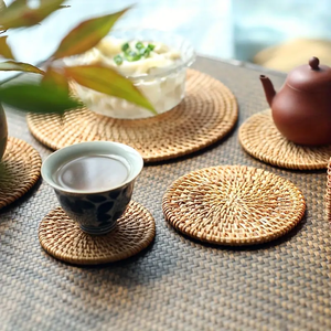 Manufacture Rattan Coaster <b>Placemat</b> Woven <b>Placemats</b> Table Mat Cup Mat Rattan coaster - Product Image 1