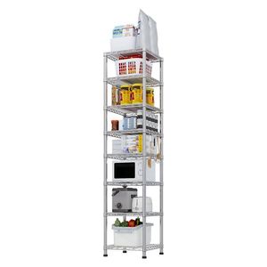 "70.87" H 8-Tier Heavy Duty <b>Plastic</b> Wire Shelving <b>Unit</b> 1344LBS NSF Metal <b>Shelves</b> Storage with Wheels Adjustable for Garage" - Product Image 3