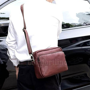 Sac messager vintage en cuir véritable pour homme, sac à bandoulière décontracté pour le bureau, sac de travail, logo personnalisé, vente en gros - Product Image 6