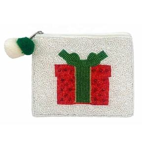 Handmade Beaded Cotton Fabric Santa Claus Coin <b>Purse</b> Small Change <b>Purse</b> <b>Wallet</b> Zipper Multi-Functional Christmas Party Gift - Product Image 6
