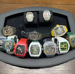 Montre mécanique pour femme 2026 la plus vendue avec bracelet en caoutchouc, boîtier en fibre de carbone et bracelet en tissu, montre mécanique en céramique - Product Image 1