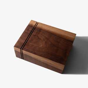 Classic Hinged Walnut Wooden Jewelry Box Rectangle <b>Storage</b> <b>Container</b> with Lid - Product Image 2