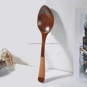Espátulas de madera Cucharones de cocina Utensilios Mango de madera de acacia Cuchara de bambú Utensilio de cocina de madera de la India - Product Image 5