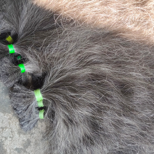 Extensions de cheveux vierges gris indien 100g chacune, double trame machine, toutes couleurs, à tisser - Product Image 5