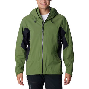 Chaqueta Impermeable con Capucha para Hombre, Color Verde Sólido, Cierre de Cremallera Deportivo, Ropa de Otoño para Exteriores, Chaqueta para Lluvia y Esquí - Product Image 1