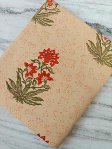 Floral Print Hand Block Cotton Fabric Artisan Made <b>Material</b> <b>for</b> <b>Sewing</b>, Garment Making, Quilting & Wholesale Supply - Product Image 6