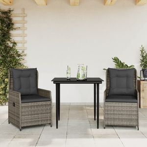 Set da pranzo con giardino medio con coperture rimovibili in Rattan Grey PE - Product Image 1
