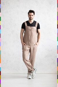 Overol de Trabajo de Lino para Hombre, Overol con Tirantes Ajustables, Uniforme Cómodo - Product Image 2