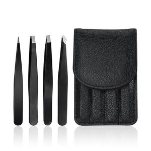 Ciseaux à sourcils avec peigne et pince à épiler, multi-usages, en acier inoxydable, petits ciseaux courbes pour cils, peigne à épiler ANAAIF - Product Image 1