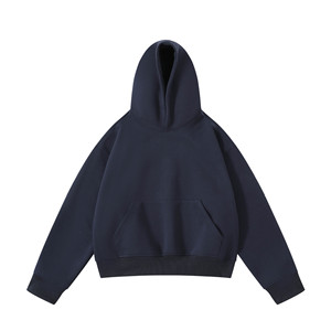 Men's White Hooded Sweatshirt Oversized Fit Cotton French Terry Casual Pocket Design Autumn Wear - Product Image 5