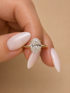 Anillo de Compromiso con Diamante Ovalado de 1 Quilate Cultivado en Laboratorio, Oro de 14k, Solitario, Certificado IGI - Product Image 1