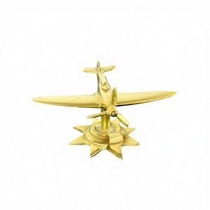 Modelo de avión de latón Vintage, adorno de escritorio, decoración de aviación Retro hecha a mano, figurita de avión clásica para coleccionistas - Product Image 1