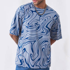 T-shirt à manches courtes en molleton pour homme, avec logo personnalisé imprimé, 100% coton, coupe classique, col rond tricoté, décontracté et respirant - Product Image 1
