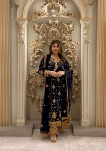 Abaya Islámica para Mujer, Estilo Dubái, Turco, Pakistaní, Indio, Punjabi, Conjunto Kurta de Lujo en Crepé Natural, Listo para Enviar 77266 - Product Image 3