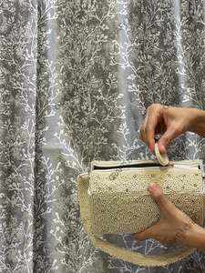 Ivory Beaded Shoulder Clutch Manufacturer Palm <b>Tree</b> Motif Resort Bag Wholesale OEM Private Label Handbag Export Bulk Supplier - Product Image 4
