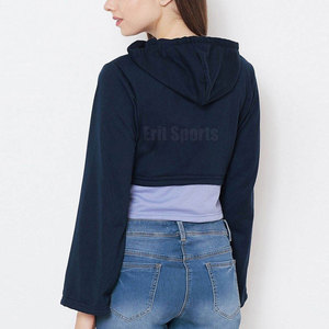 Stylish <b>Women</b> Winter Casual Hooded Croptop <b>Hoodies</b> Breathable Eco-Friendly Fabric Front Logo Customizable Comfortable Low Price - Product Image 4