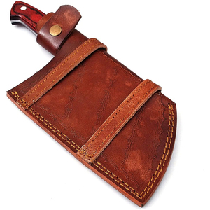 Couteau de chef Burraq artisanal en acier au carbone de qualité industrielle, couteau multifonctionnel à motif goutte de pluie, étui en cuir, 10 pouces - Product Image 5
