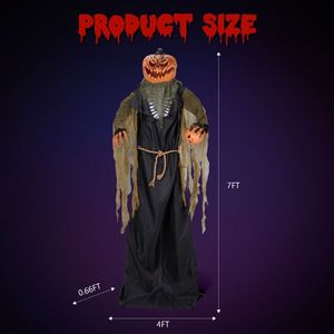 Decorazione Gonfiabile da Giardino per Halloween a Forma di Zucca, 2,1 m, Decorazione da Esterno per Halloween - Product Image 3