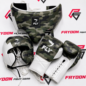 Set de Boxeo FLY X Superlace Fly, Color Rosa y Blanco, Guantes de Entrenamiento de Cuero Genuino, Correa Ajustable, Protector de Cabeza y Protector Inguinal - Product Image 6