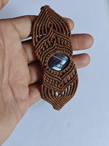 Handmade Natural Gemstone Macrame <b>Bracelet</b> <b>Gold</b> Plated <b>Beads</b> Adjustable Vintage Crystal Jewelry Women Anniversary Wholesale - Product Image 4